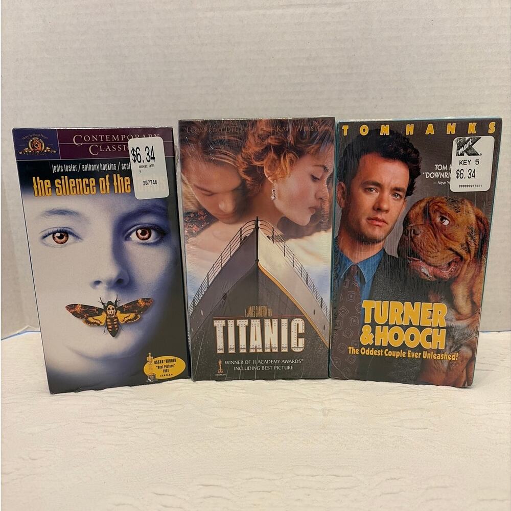 Sealed VHS Lot Titanic Silence of the Lambs Turner & Hooch New Factory Sealed